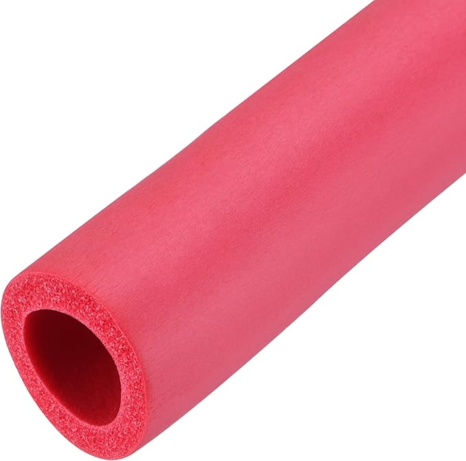 uxcell Foam Tubing for Handle Grip Support, Pipe Insulation, 14mm(9/16") ID 22mm OD 1m Length Red