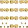 Brass Compression Tube Fitting, 10 PCS 3/16" OD x 3/16" OD Compression Union Connectors & 10 PCS Compression Sleeves Ferrules
