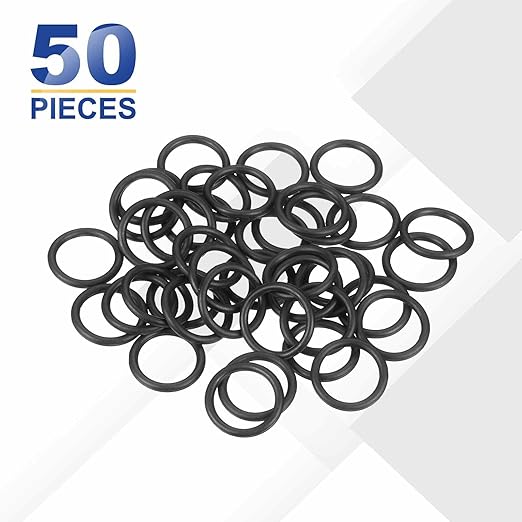 HARFINGTON 50pcs Nitrile Rubber O-Rings 16mm OD 12mm ID 2mm Width Metric Buna-N NBR Sealing Gasket Plumbing Sealing Repair O Rings for Car Auto Vehicle Repair Faucet Air Gas
