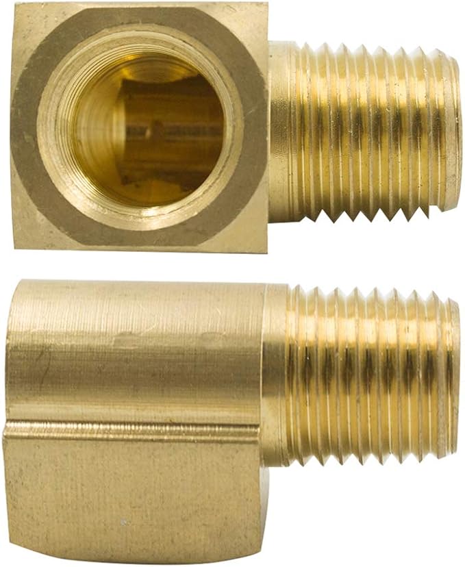 Legines Brass 90 Degree Street Elbow 3/8" NPT Male x 3/8" NPT Female Barstock Pipe Fitting (Pack of 2)