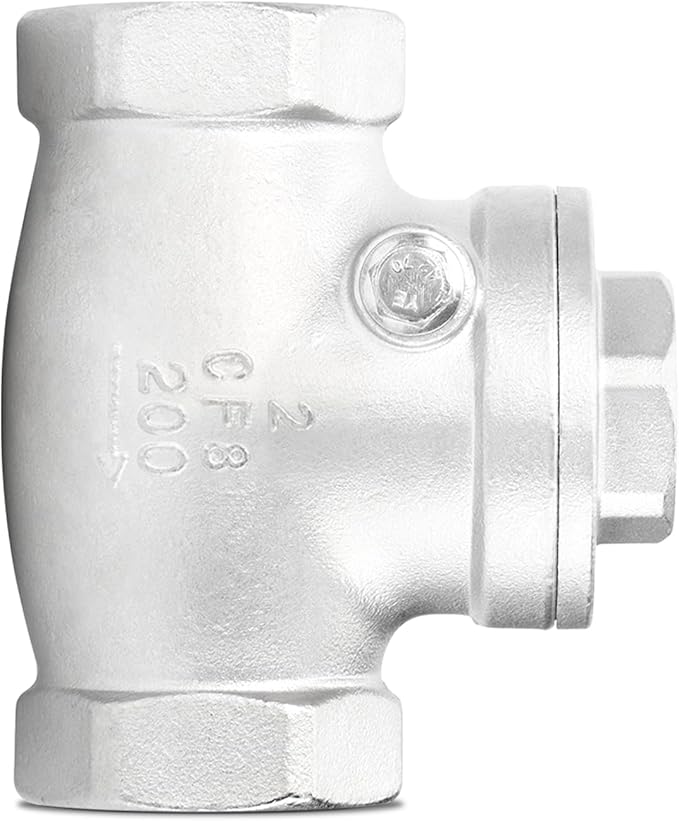TAISHER 1PCS 304 Stainless Steel 2" NPT Female Swing Check Valve，Backflow Prevention, One Way Check Valve CF8 WOG 1000