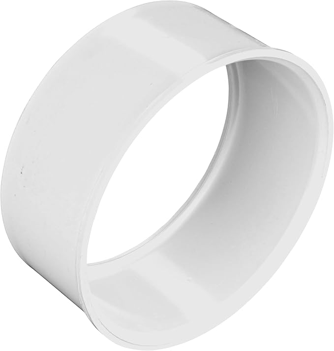 NDS 2P42 PVC Adapter Bushing, 4-Inch, for DWV/SCH40 Spt X S&D Hub Connections, for Use with 4-Inch DWV/SCH40 and Sewer and Drain Pipe, White