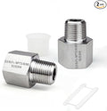 2 Piece G3/8 Female (1.55cm)-NPT3/8 Male (1.65cm) Threaded Fitting, Reducer Adapter,304 Stainless Steel Sensor Gasket Adapter Extender.
