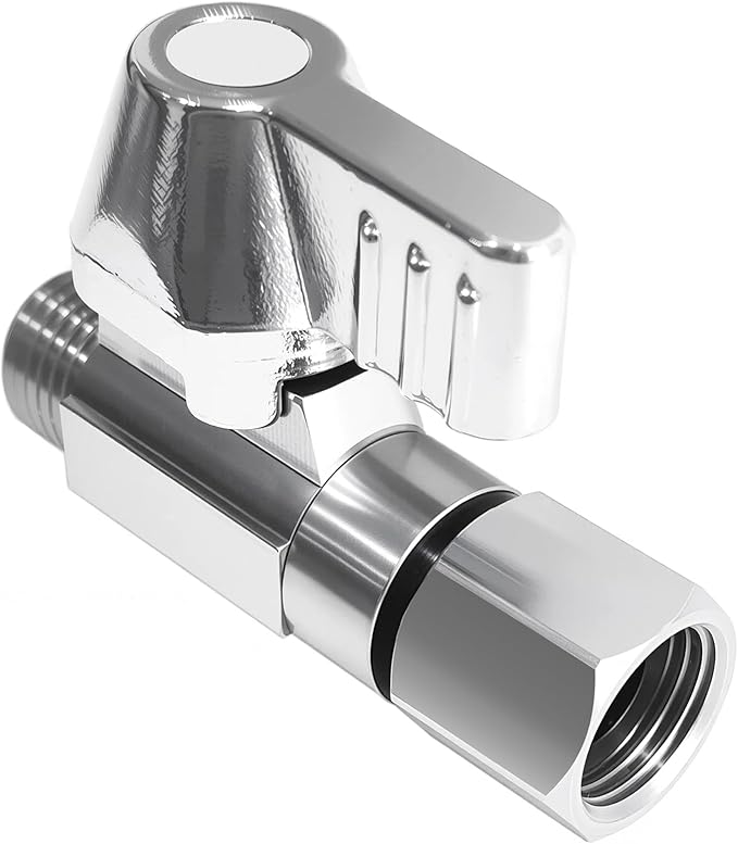 Brass Ball Valve - 1/4" Comp Female Swivel x 1/4" Comp Male Shut off Valve,Quarter Turn Stop Valve for Adjusting and Switching the Water Inlet of Refrigerator,Ice Maker and Large Humidifier