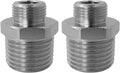 1/2 to 3/8 Reducer Faucet Adapter - Compression Brass Pipe Fitting, 3/8 Male to 1/2 Male for RV Kitchen Plumbing,2pcs Water Hose Pipe Connector
