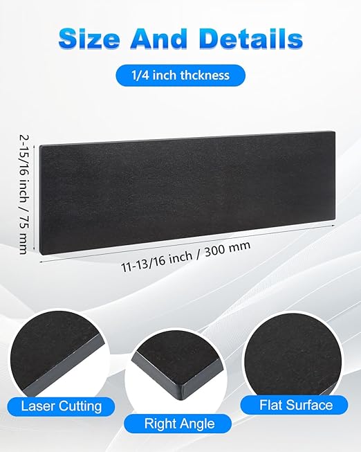 Rocaris 2 Pcs 3 X 12 X 1/4 Inch A36 Steel Plate Hot Rolled, Steel Base Plate for Construction Boards, Structure Support, Weldable Square and Industrial