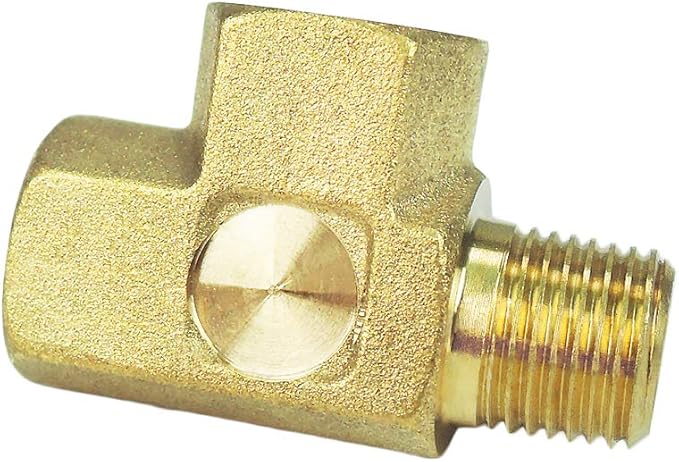 Nigo Brass Pipe Fitting: Forged Brass Tee, 3-Way NPT Female & Male (1/8" x 1/8" x 1/8")