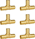 SUNGATOR 6-Pack 1/2" Pex Tee Fittings, Pex Fittings 1/2 Inch Tee, No Lead Brass, NSF, UPC Certified