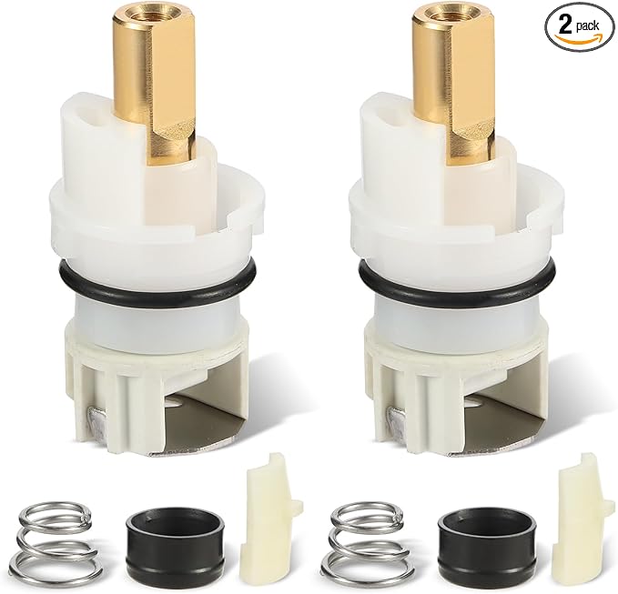 RP25513 Faucet Stem Replacement for Delta Two Handle Faucet Repair Kit, 2 Pack Cartridge Parts w/ RP4993 Seats & Springs, Includes RP24096 RP24097