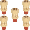 5PCS Air Brake Nylon Tubing Brass Union Straight Joint DOT Approved 3/8" Tube OD x 1/8" NPT Thread Air Line Adapter Air Suspension Kit for Truck Trailers and Air Brake System
