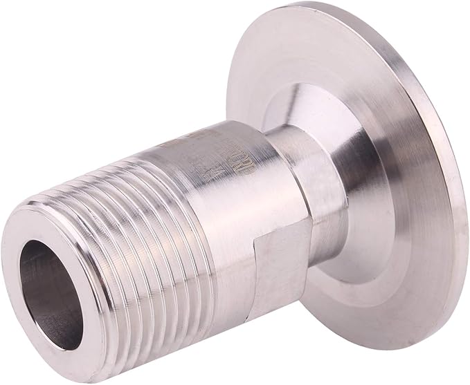 DERNORD 1.5'' Tri clamp Adapter to 3/4 inch MNPT Thread Ferrule Sanitary Pipe Fitting