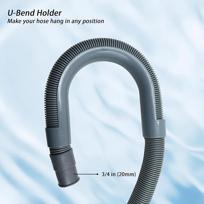 10 FT Washing Machine Drain Hose, Flexible Dishwasher Drain Hose Extension Kit, Universal Washer Drain,Corrugated Washer Hose with 1 Adapter, 2 Clamps, 1 U-Bend Holder