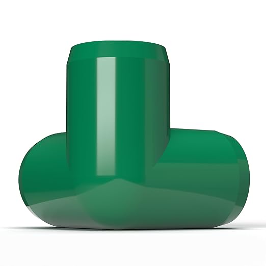 FORMUFIT 1-1/4" 3-Way Elbow Furniture Grade PVC Fitting in Green, Made in USA, UV-Resistant, Impact-Proof, 1.660" Actual Socket Diameter (Pack of 4)