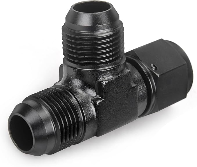10AN Flare Male Tee Fitting Adapter with AN10 Female Swivel on Run Aluminum 2Pcs