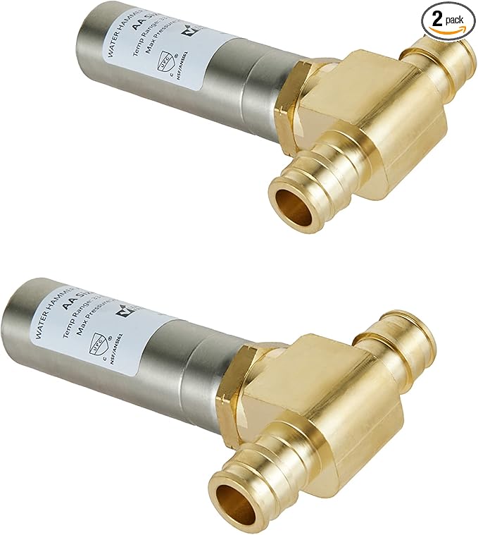 2-Pack EFIELD Water Hammer Arrestor MH-211 Pex-A Expansion Connection 1/2-inch Tee, Stainless Steel, ASTM F1960,(HAMMER009-2PCS)