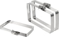 uxcell 3Pcs 304 Stainless Steel Rectangular Hose Clamp, Adjustable 3.9 x 2 Inch Square Worm Gear Duct Pipe Tube Clamps for Ducting Bracket Cable Tray Bridge Project Systems, Silver