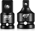 BLACKROBOT 2PCS Impact Socket Adapter and Reducer Set, 1/2" to 3/4" & 3/4" to 1/2" Socket Adapter Set, SAE Drive Cr-Mo Steel Exceeds ANSI Standards, Square Drive Adapter for Impact Driver Wrench