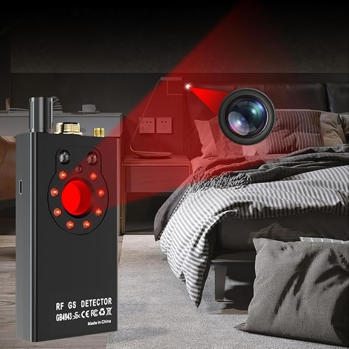 JMDHKK K19 Hidden Camera Detector, Bug Detector, Signal Detector, Spy Camera Finder for Travel, Hotel, Office, and Personal Privacy Protection(Black)