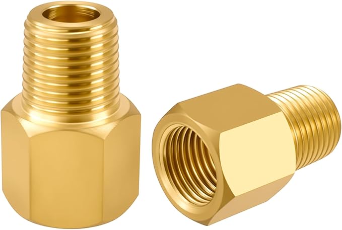 SDTC Tech 2-Pack Brass Pipe Fitting 1/8" NPT Male Thread to 1/8" NPT Female Thread Reducer Adapter