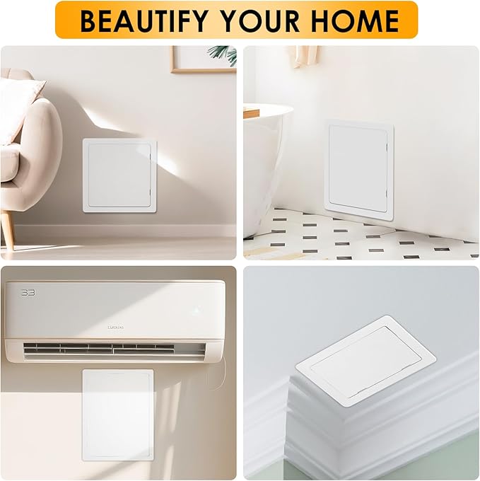 Suteck Plumbing Access Panel for Drywall Ceiling 18 x 18 Inch Reinforced Plastic Wall Access Doors Removable Hinged White