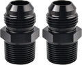 EVIL ENERGY 12AN Male Flare to 1/2" NPT Pipe Fitting Adapter Aluminum Straight Black 2PCS