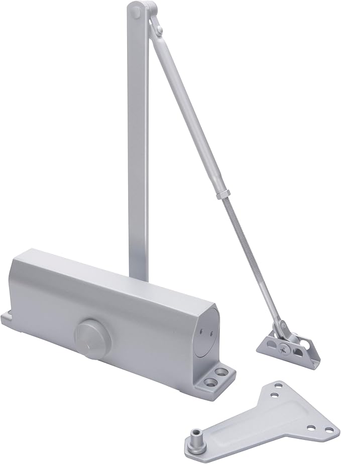 Brinks Commercial Heavy Duty UL Listed Door Closer, Aluminum Finish - Commercial Door Hardware for Offices & Buildings