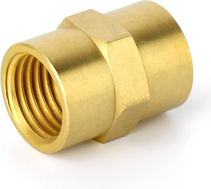 TAISHER 10PCS Brass Pipe Fitting, Coupling, 1/8-Inch Female Pipe x 1/8-Inch Female Pipe