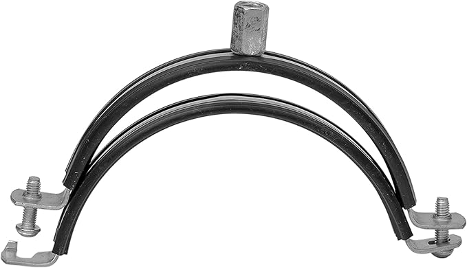 3" Inch Galvanized Pipe Hanger with Rubber - Conduit Mounting Clamp - PVC Tube Brackets - Metal Pipe Clamps - Tube Wall Mounting Bracket Clamp - Rigid Conduit Holder - 3in Pipe Clamp