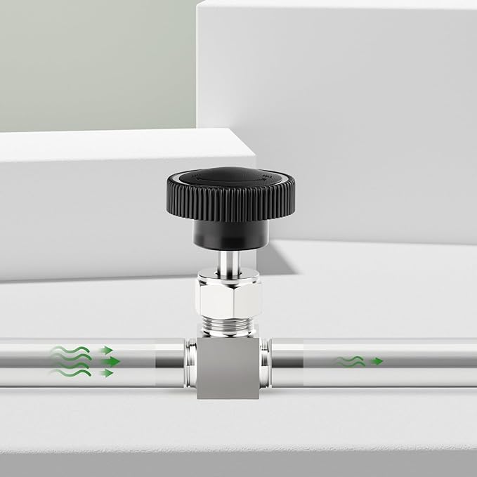 TAISHER 1PCS 304 Stainless Steel Straight Needle Valve 3/8" NPT Male For Flow Control Water Gas Oil