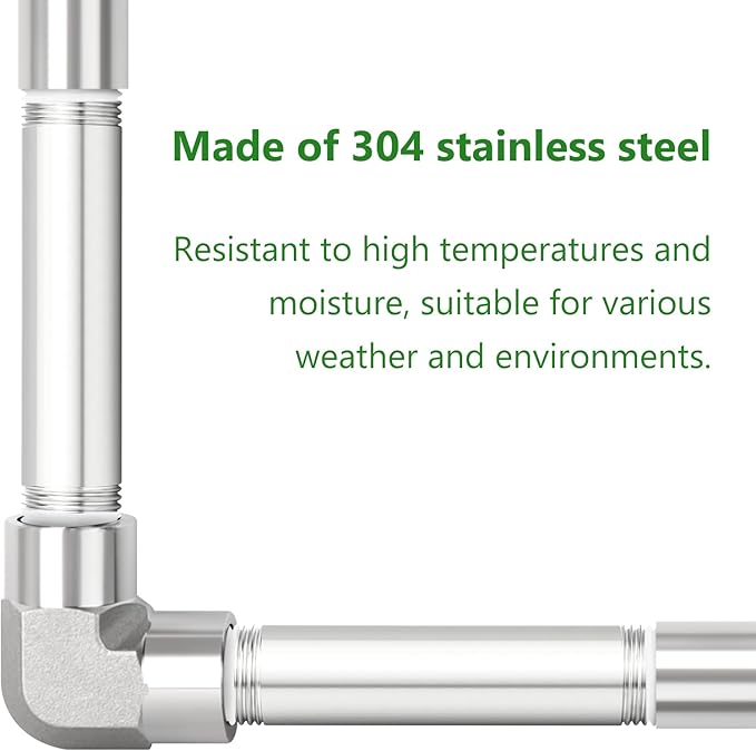TAISHER 2PCS Stainless Steel Pipe Fittings, 3/4" BSP Male x 3/4" BSP Male Threaded, 6" Length Nipple Cast Pipe
