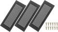 PATIKIL 6 x 3 Inch Door Air Vent Cover, 3 Pcs Aluminum Grille Ventilation Cover Louvered Diamond Hole with Mounting Screws for Cabinet Wardrobe Ceiling Door, Black