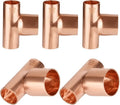 5-Pack EFIELD 3/4" X 3/4" X 1" C X C X C Copper Reducing Tee, LF Copper Plumbing Fittings with Sweat Solder Connection,(COPPER109)
