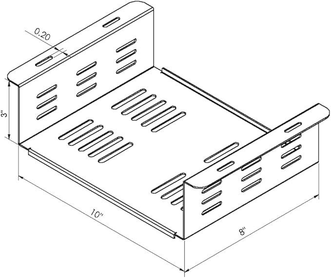 AEONS Under Desk Computer Mount Laptop PC Mount Wall Mount for Small Form Factor Case Desk Holder Shelf Drawer 10" x 3" x 8"