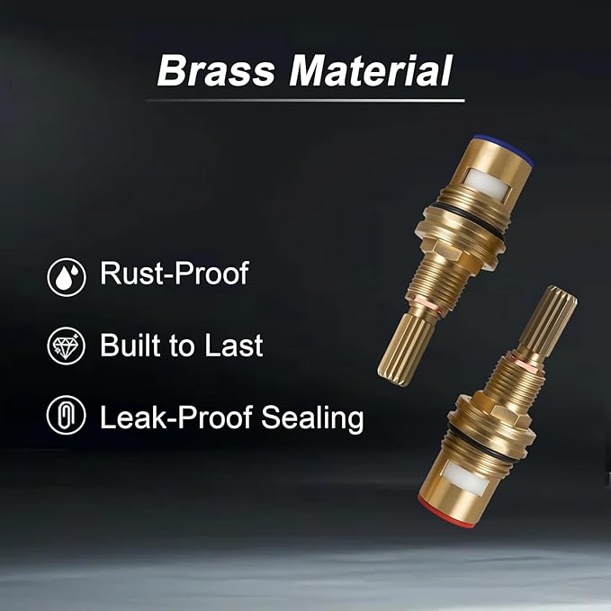Ceramic Valve Set Compatible with Cold and Hot Widespread Cartridge Replace#: Brass 1-001 & Brass 1-002