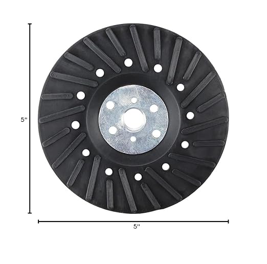BHA Angle Grinder Ribbed Backing Pad for Resin Fiber Disc, 5" x 5/8"-11