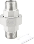 TAISHER 1PCS 304 Stainless Steel Union，3/4" NPT Male x 3/4" NPT Male Cast Pipe Fitting