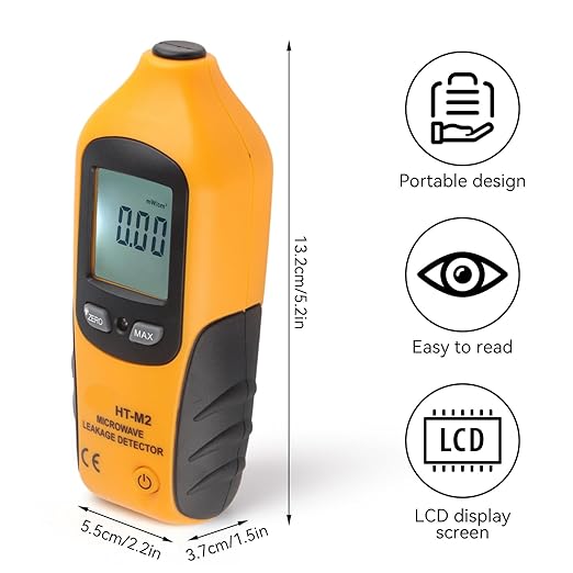 Microwave Detector, Microwave Leak Detector Meter Digital LCD Display Emf Radiation Detector 2450MHz for Home Microwave Oven Testing