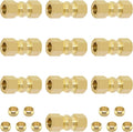 Brass Compression Tube Fitting, 10 PCS 3/8" OD Compression Union Connectors & 10 PCS Compression Sleeves Ferrules