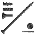 #9 x 3 Inch Deck Screws (69Pcs) 1lb. Carbon Steel, Black, Flat Head, Rust Resistant epoxy Coated, with T25 Star Bit