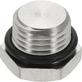 MECCANIXITY NPT Pipe Plug Fitting, 304 Stainless Steel NPT1/4 Male Outer Hex Thread for Plumbing Fixed with Sealing Rubber Ring