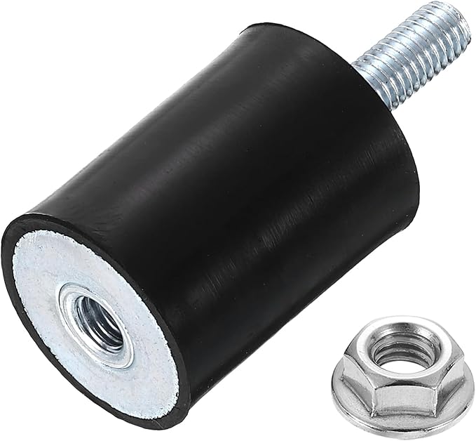 uxcell M8 Rubber Mounts, 1Pcs 30x40mm(DxH) Rubber Cylindrical Anti Vibration Isolator Shock Absorber with Lock Nut for Car Bobbin Generator Air Compressors