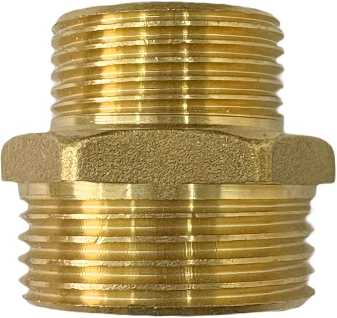 1" x 3/4" Male Threaded Hex Nipple Reducer Brass NPT Pipe Fitting Adapter Straight Connectors Pack of 2