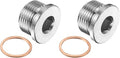 PATIKIL M30 x 1.5 Metric Pipe Plug Fitting, 304 Stainless Steel Internal Hex Head Socket Pipe Cap Adapter Connector with Copper Washer for Sealing Oil Gas Water