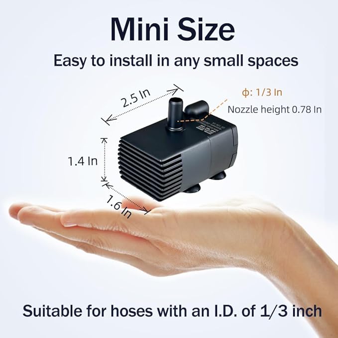 Automatic Small Sump Pump with Water Sensor, 8 FT Lift 70 GPH 115V/230V Mini Condensate Pump with Float Switch, Water Removal for Dehumidifier, Air Conditioner, Ice Maker, Basement, Auto On Off