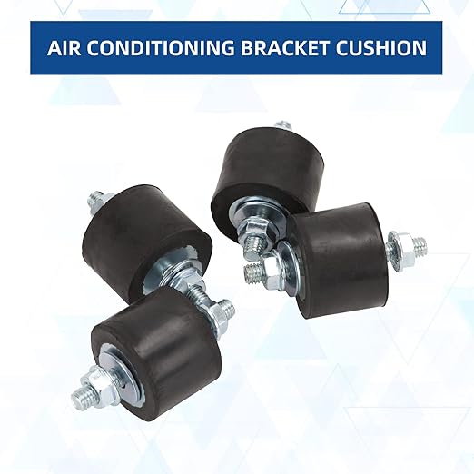 Rubber Studs Shock Absorber with Lock Nuts M8 40x30mm 4 Pack Anti Vibration Rubber Isolator Mounts Cylindrical Vibration Isolation Mount for Air Compressors, Garage Motor, Diesel Engines