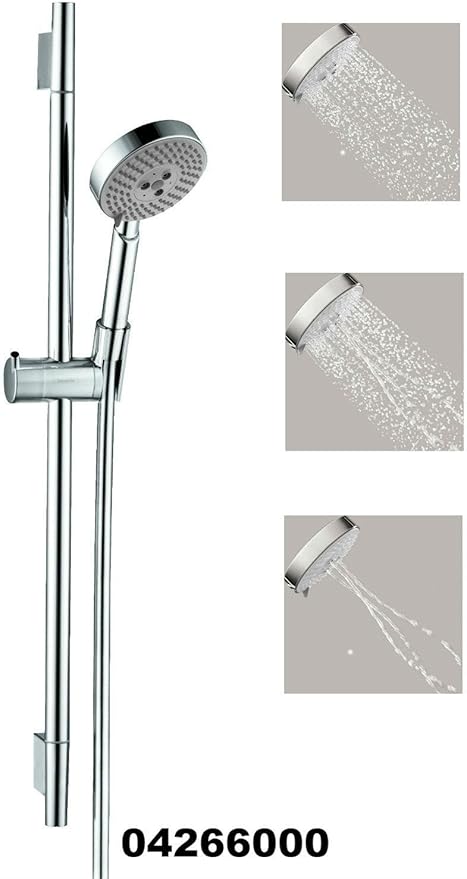 Hansgrohe Chrome Raindance Shower Set w/Handshower Wallbar, Pressure Balance Valve Trim w/Diverter, Rough, Chrome