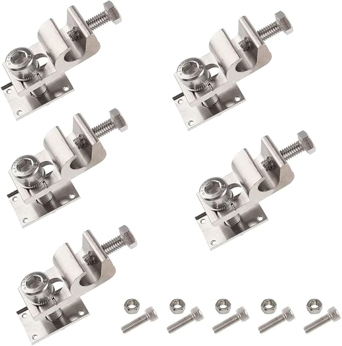 Solar Grounding Lugs Nickel-plated Lay-in Lugs Ground Wire Clamps for Copper Earth Wire 16-4AWG Fast Install on RV/Boat/Roof Solar Array