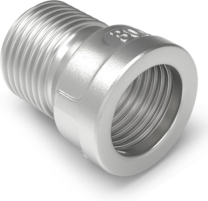 TAISHER 10PCS 304 Stainless Steel Pipe Fitting, Reducer Adapter, 1/4" Male NPTx 1/4" Female NPT