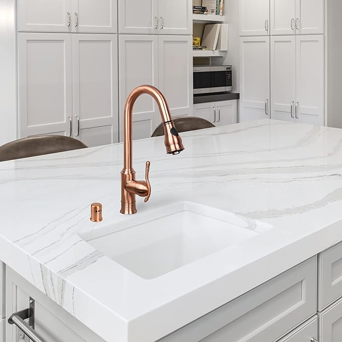 Akicon Copper Kitchen Dishwasher Air Gap Cap, Copper Air Gap Cover for Replacement(AK105AC)