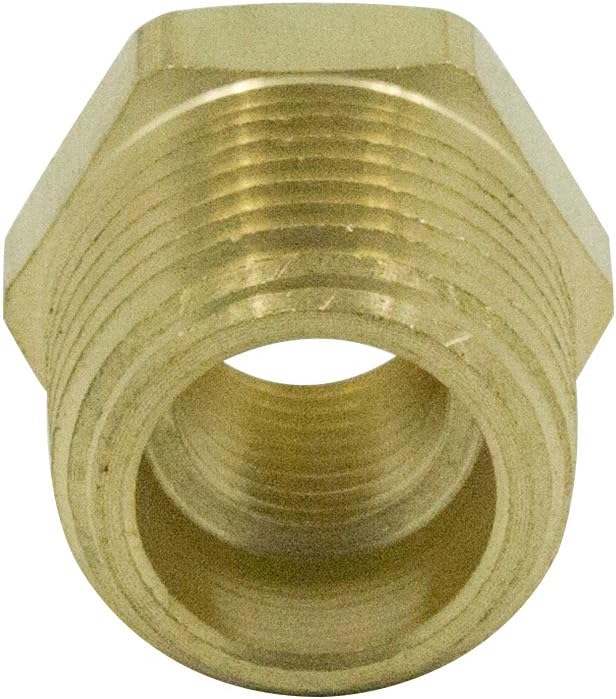 Legines Brass Bushing 1" NPT Male x 3/4" NPT Female Reducing Adapter Hex Head Pipe Fitting 1200psi (Pack of 5)